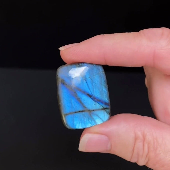 Blue Flash Rectangular Labradorite Cabochon