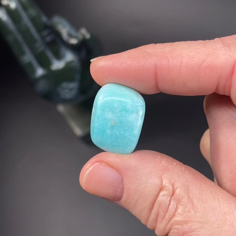 Blue Green Amazonite Tumbled Stone Specimen from Peru