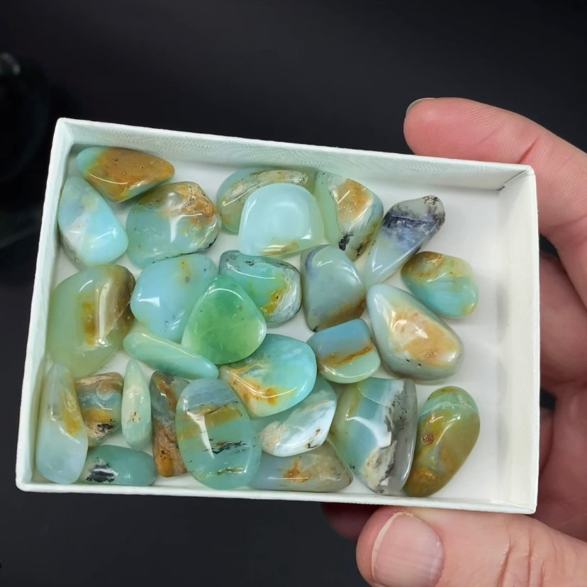 Peruvian Blue Green Andean Opal Tumbled Stone Specimen