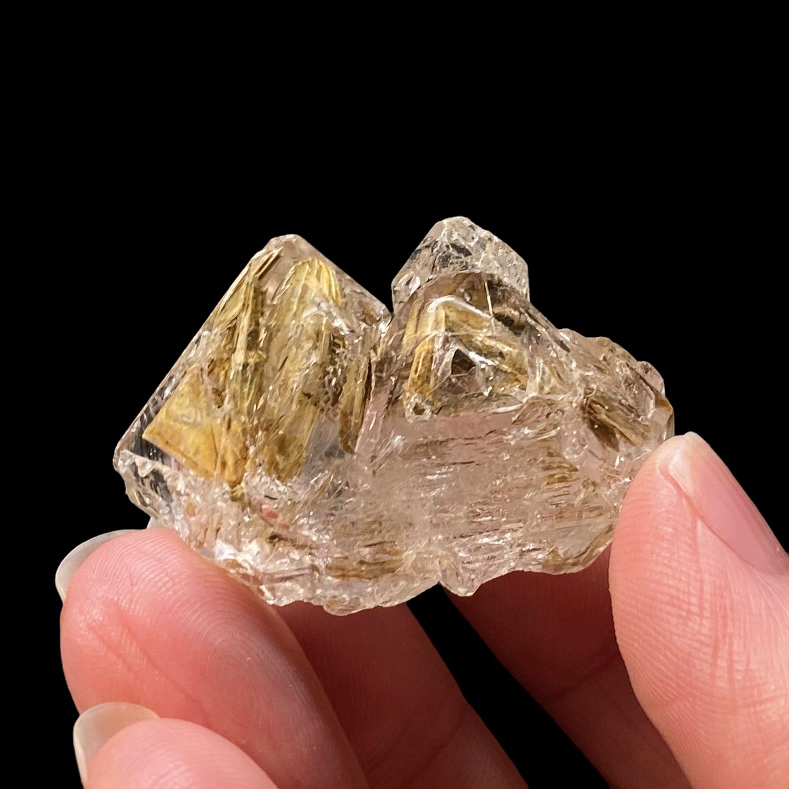 Twin Fenster Quartz Crystal Cluster with Fluorescent Inclusions