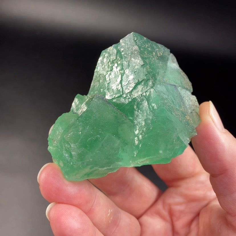 Green Cubic Fluorite Specimen with Pyrite, Yaogangxian Mine