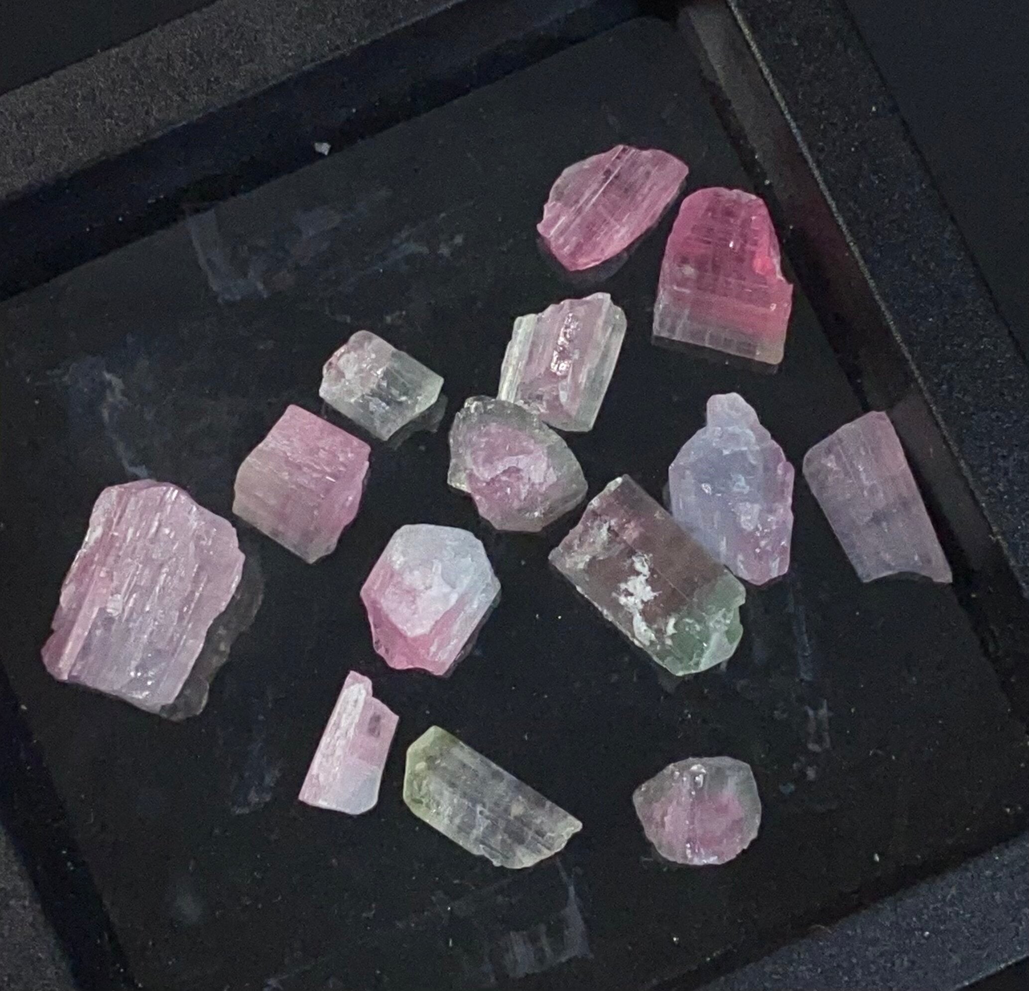 Watermelon, Pink and Green Tourmaline Lots - 8 Grams Each from Paprok, Afghanistan