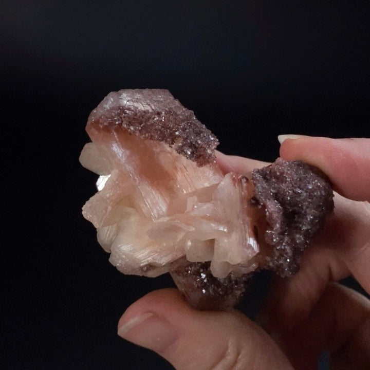 Peach and Red Hematite Stilbite Cluster, Maharashtra, India