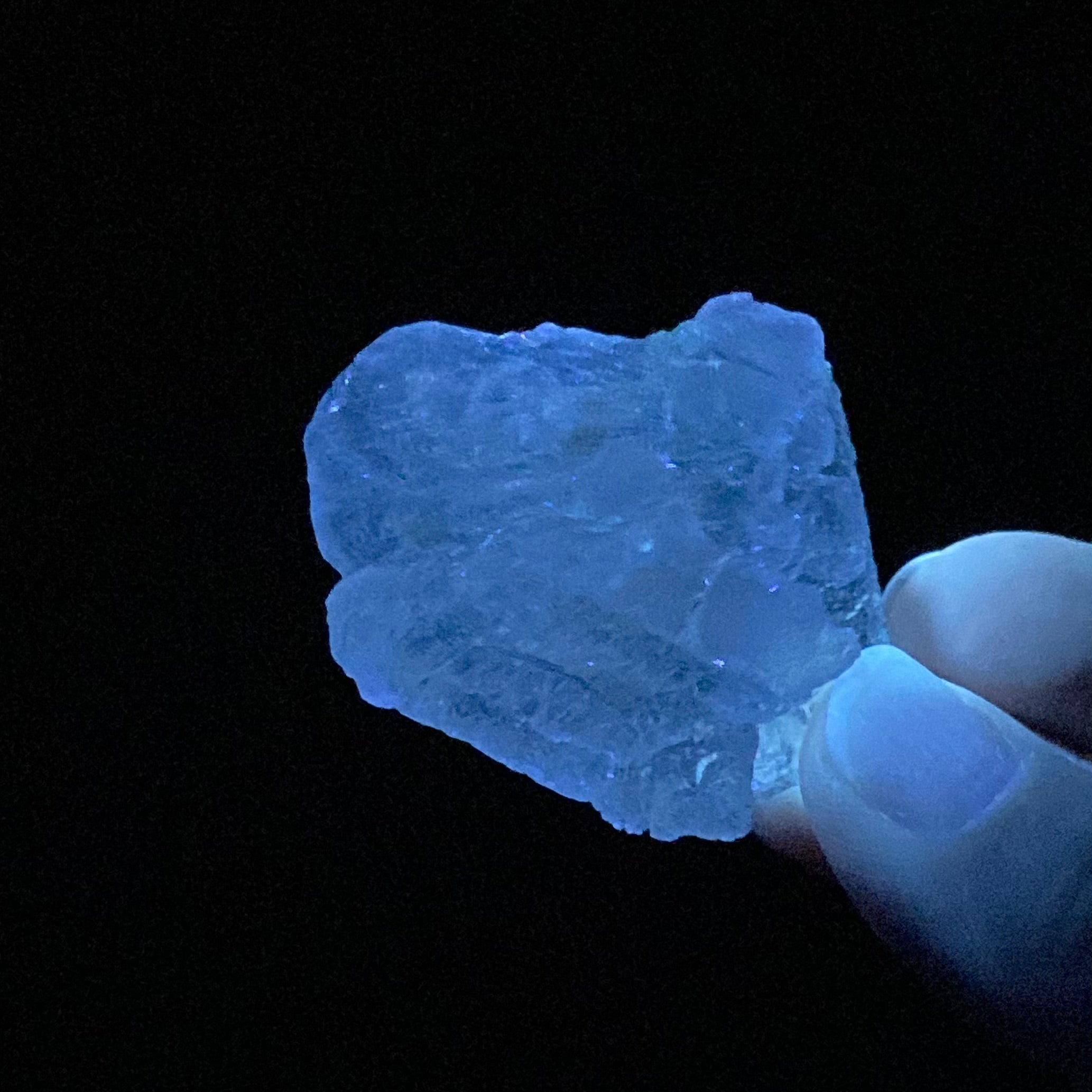 Fluorescent Clear Etched Pollucite Crystal from Afghanistan