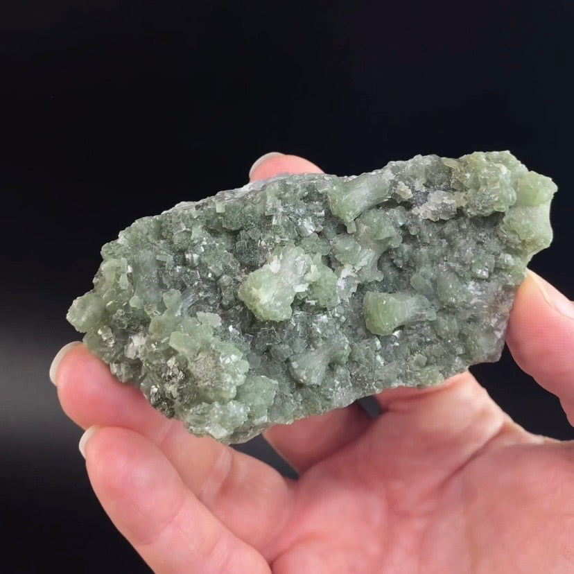 Double Sided Deep and Light Green Prehnite Cluster
