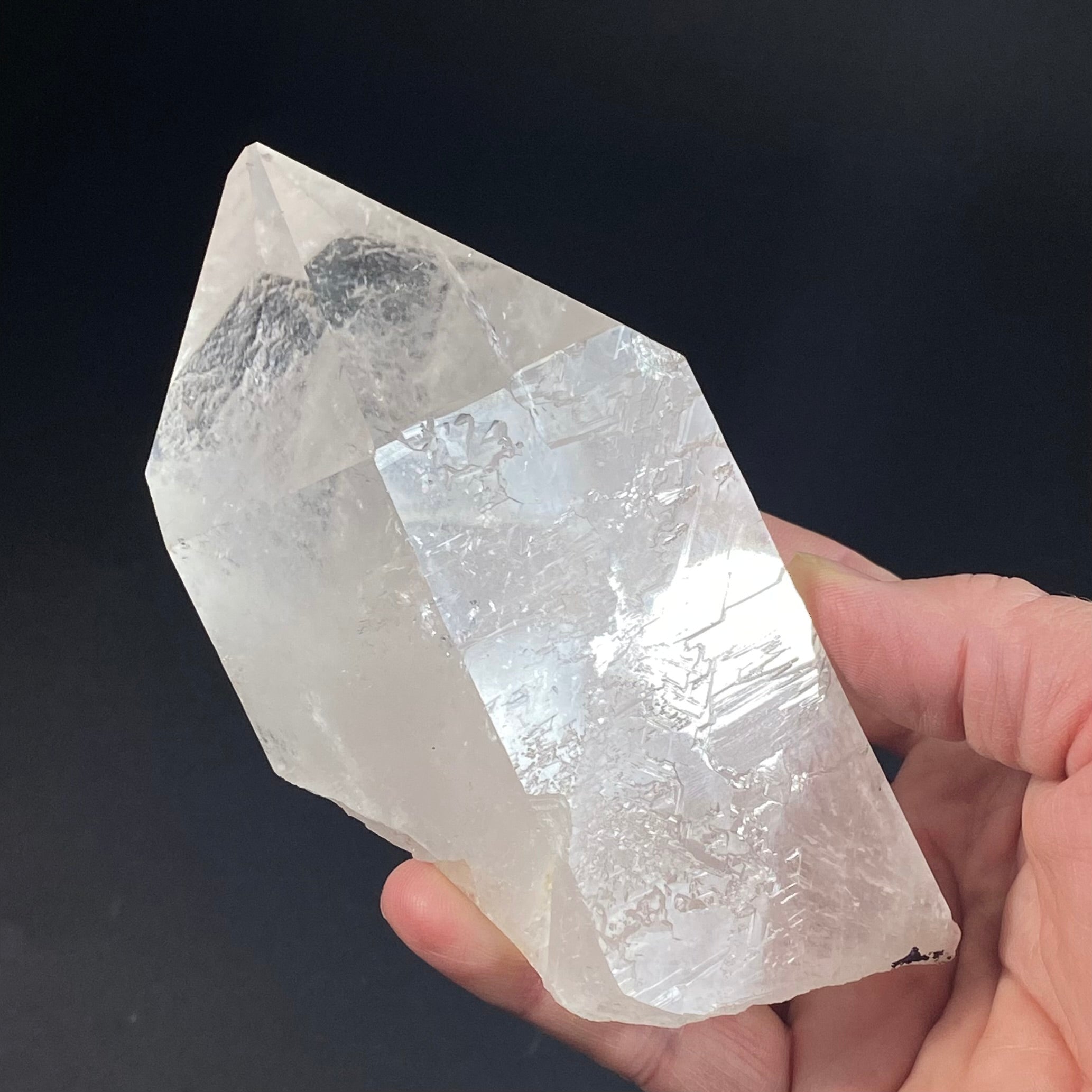 Generator Quartz Crystal with Record Keepers and Macromosaic Markings from Minas Gerais, Brazil