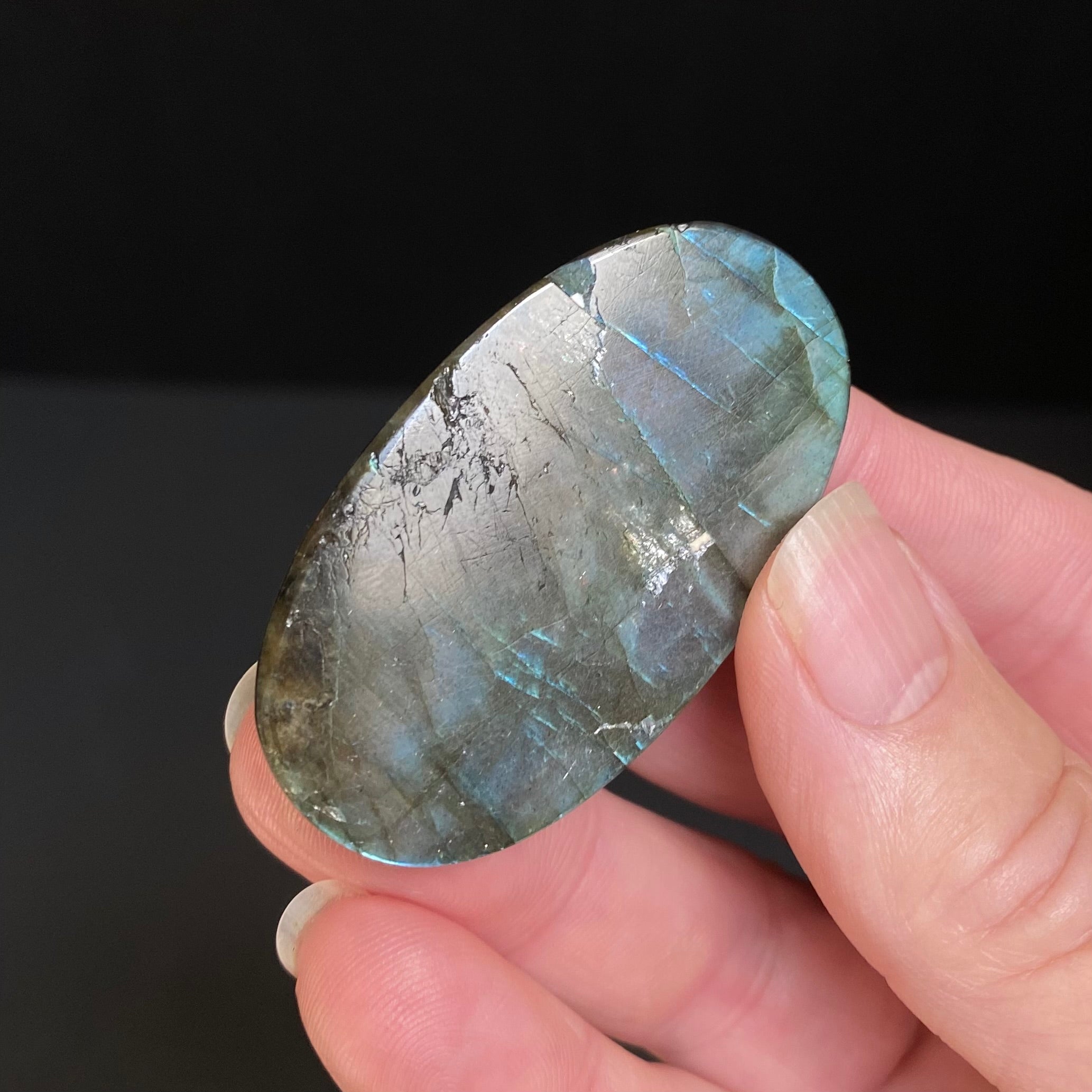 Blue Flash Labradorite Oval Shaped Cabochon