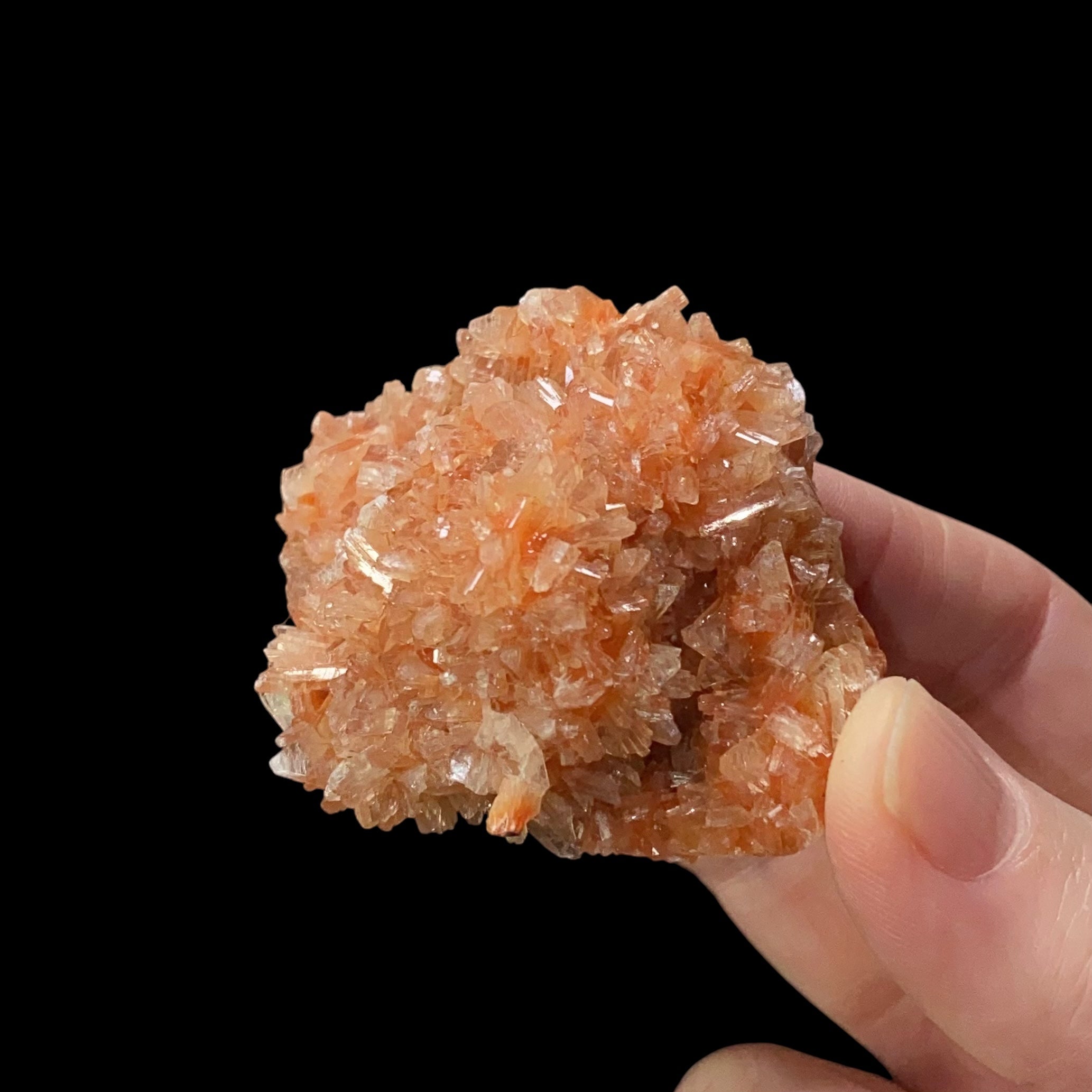 Orange & Clear Heulandite Fan Crystal Cluster