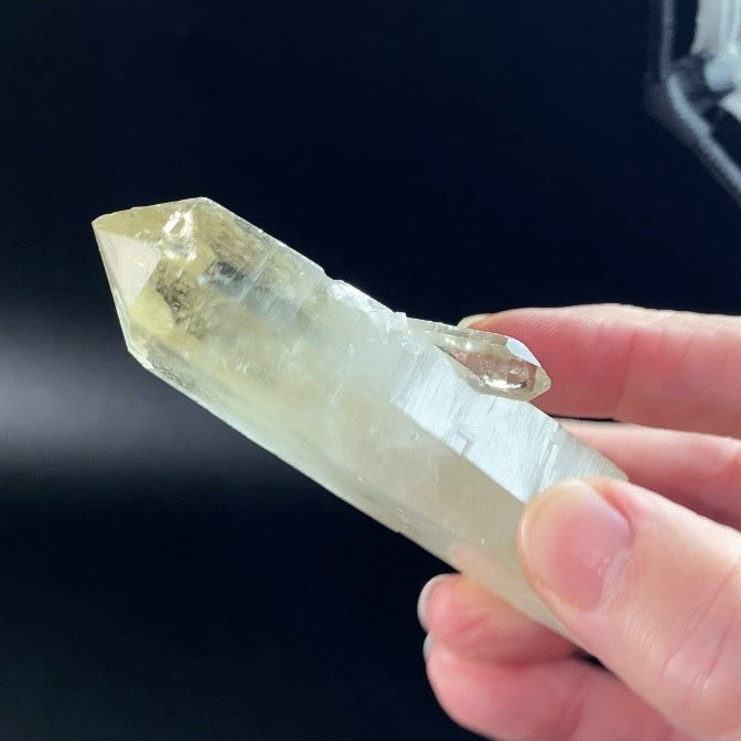 Natural Golden Smoky Citrine Isis Generator Quartz Crystal with Bridge - Penetrator Crystals