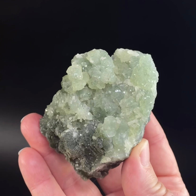 Light and Dark Green Prehnite Cluster