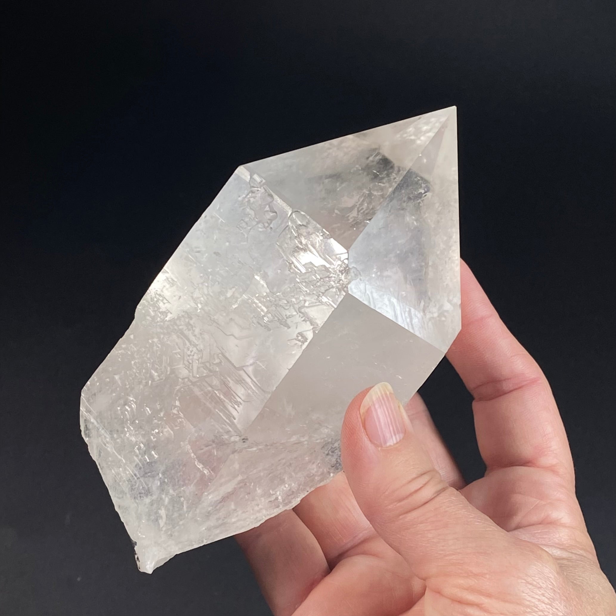 Generator Quartz Crystal with Record Keepers and Macromosaic Markings from Minas Gerais, Brazil