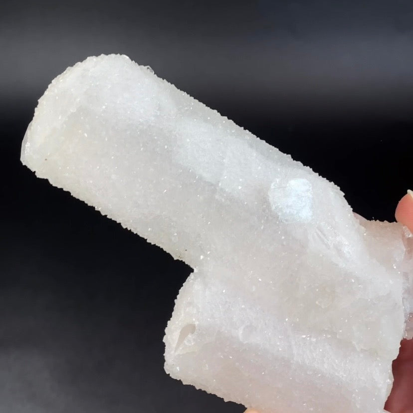 Clear Apophyllite Stalactite Formation Cluster with Fluorescent Calcite Core