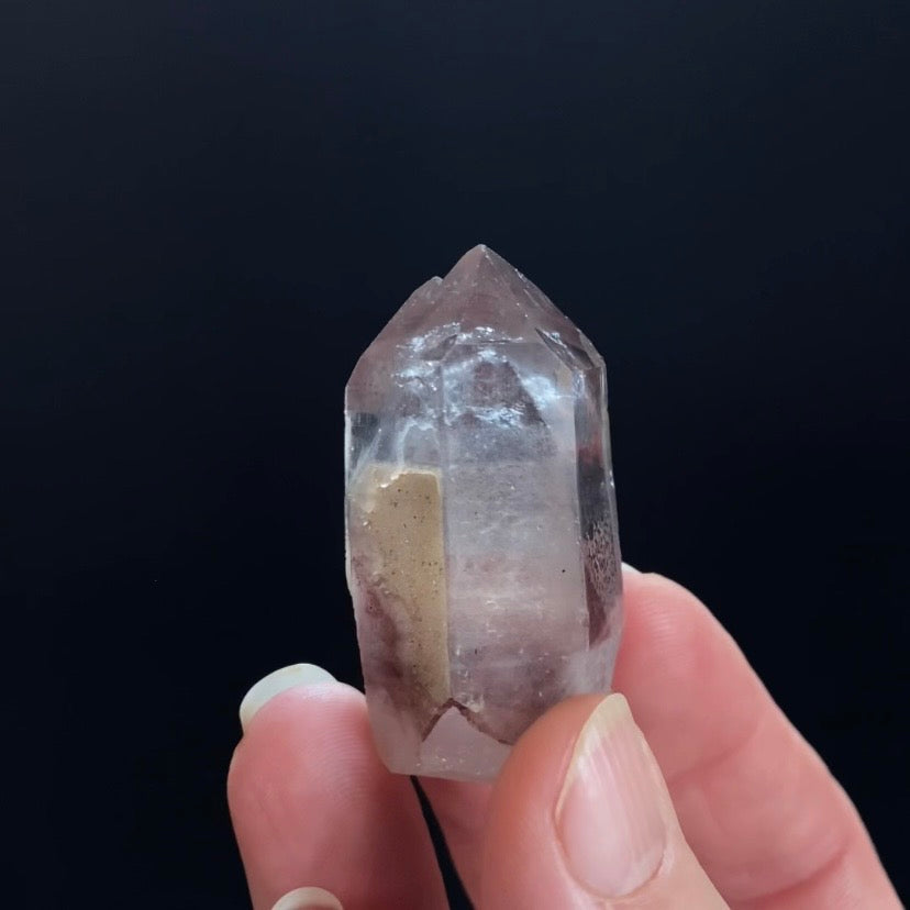 Red Hematite Double Phantom Sunset Quartz Crystal - Tamil Nadu, India