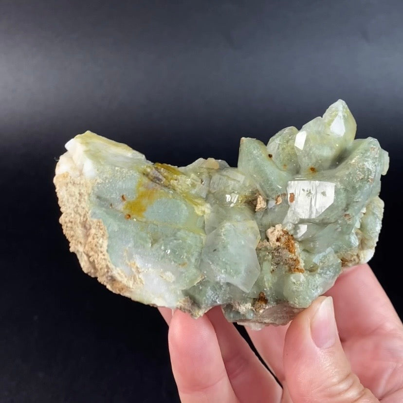 Lustrous Chlorite Included Quartz Cluster