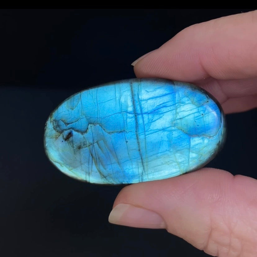 Blue Flash Labradorite Oval Shaped Cabochon