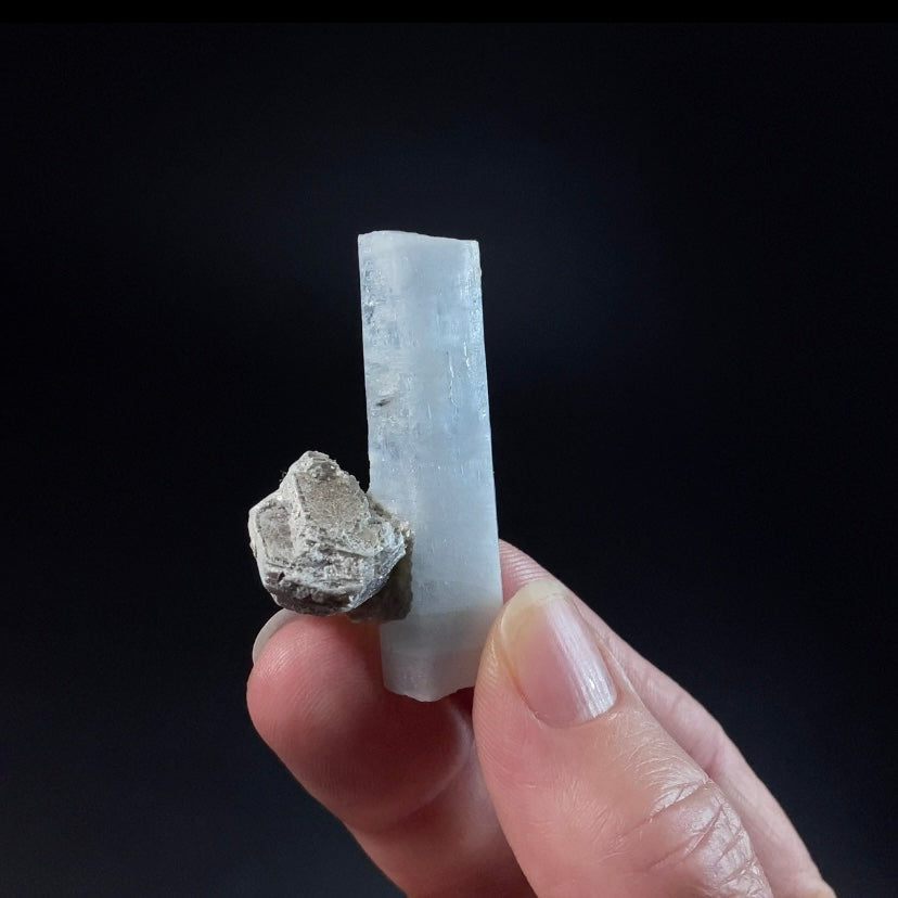 Aquamarine Crystal with Muscovite Mica