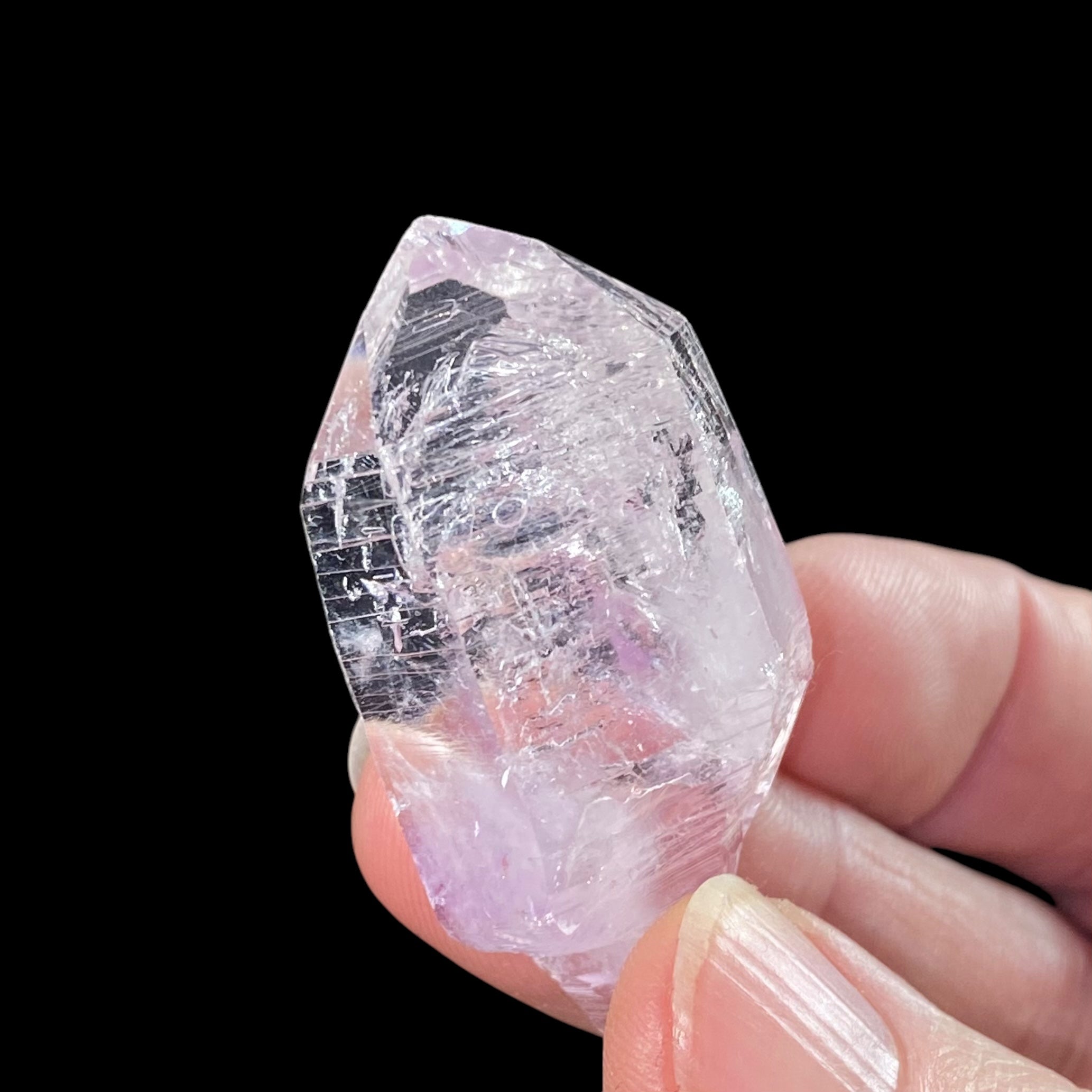 Trigonal Habit Amethyst Crystal with Enhydro Two Phase Inclusion from Vera Cruz, Mexico