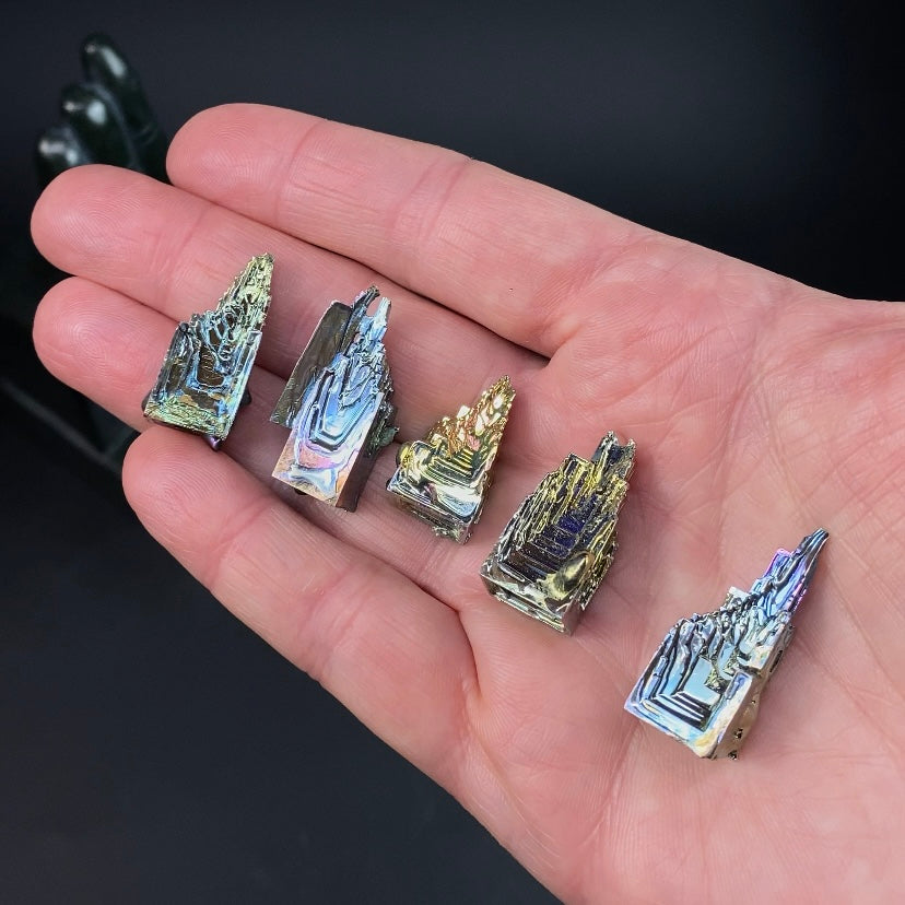 Bismuth Crystal Cluster Iridescent Lab Grown Geometric Formation