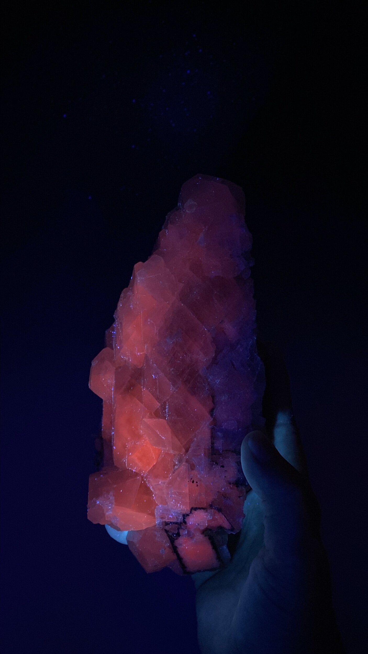 Fluorescent Calcite Cluster from Trepça Mines, Kosovo