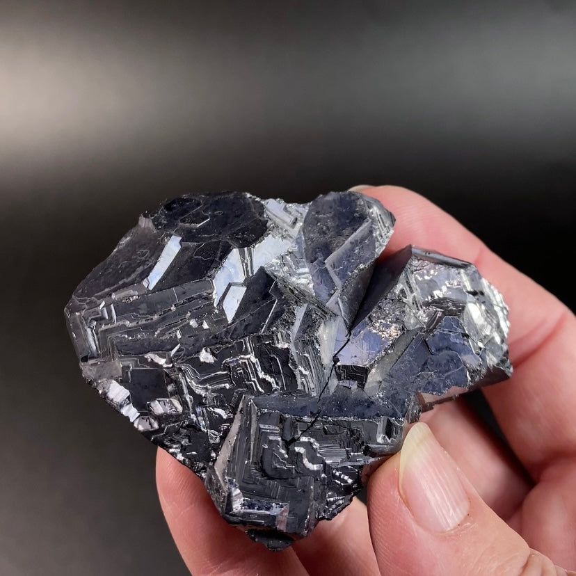 Skeletal Galena Cluster with Iridescence from Trepça Mine Complex, Kosovo