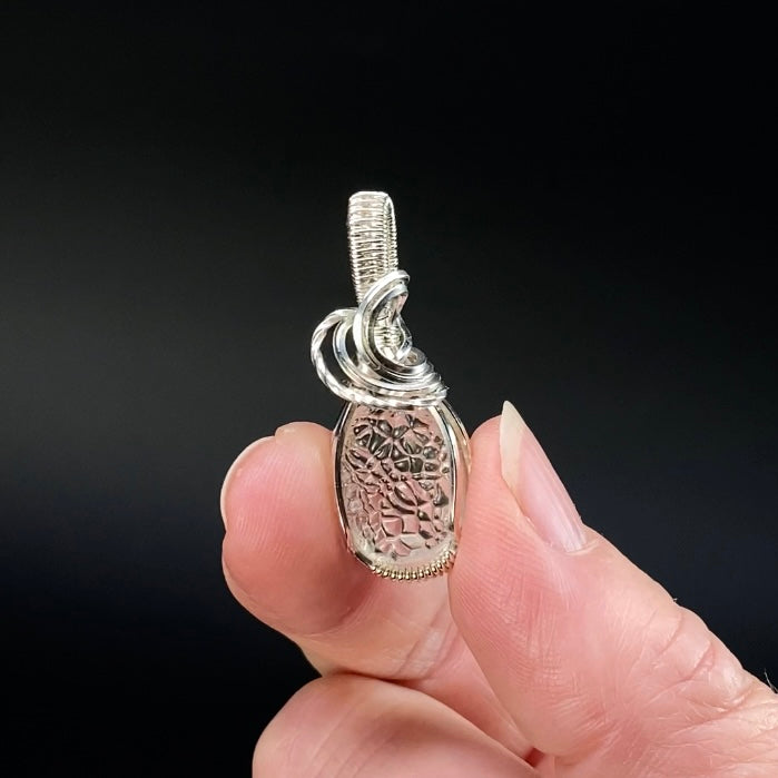 Hyalite Opal & Sterling Silver Wire Wrapped Pendant