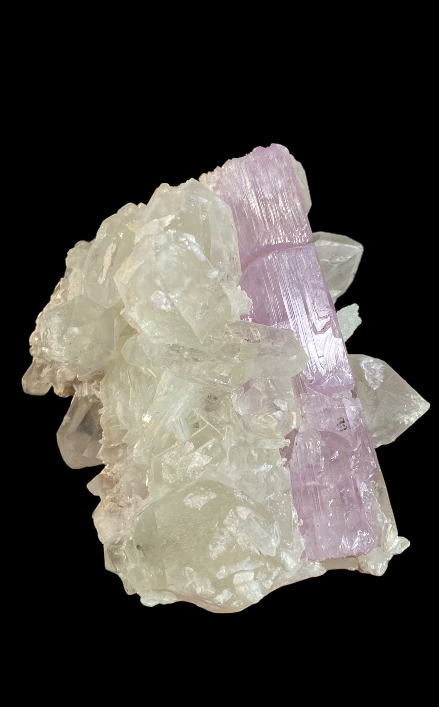 Spodumene Pink Kunzite Crystal with Quartz & Cleavelandite, Laghman, Afghanistan