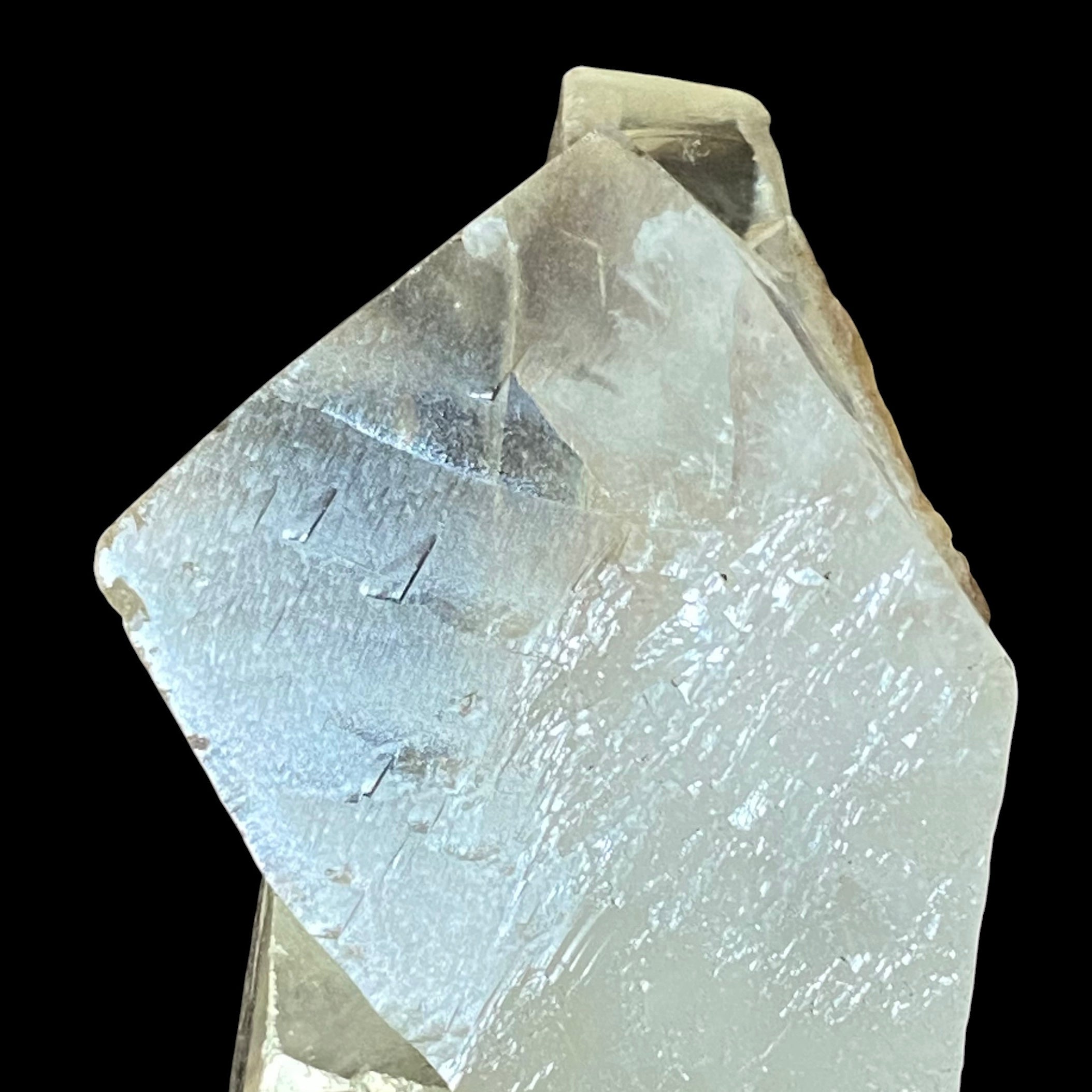 Light Golden Rhombic Calcite Cluster with Record Keepers