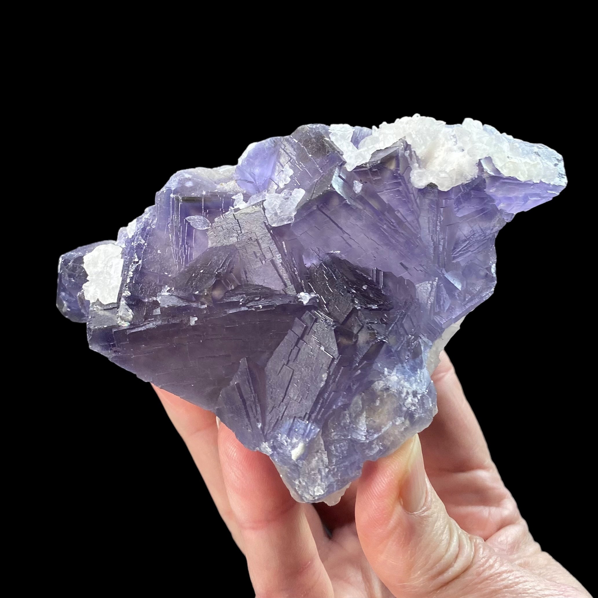 Purple Fluorite Cluster with Dogtooth Calcite