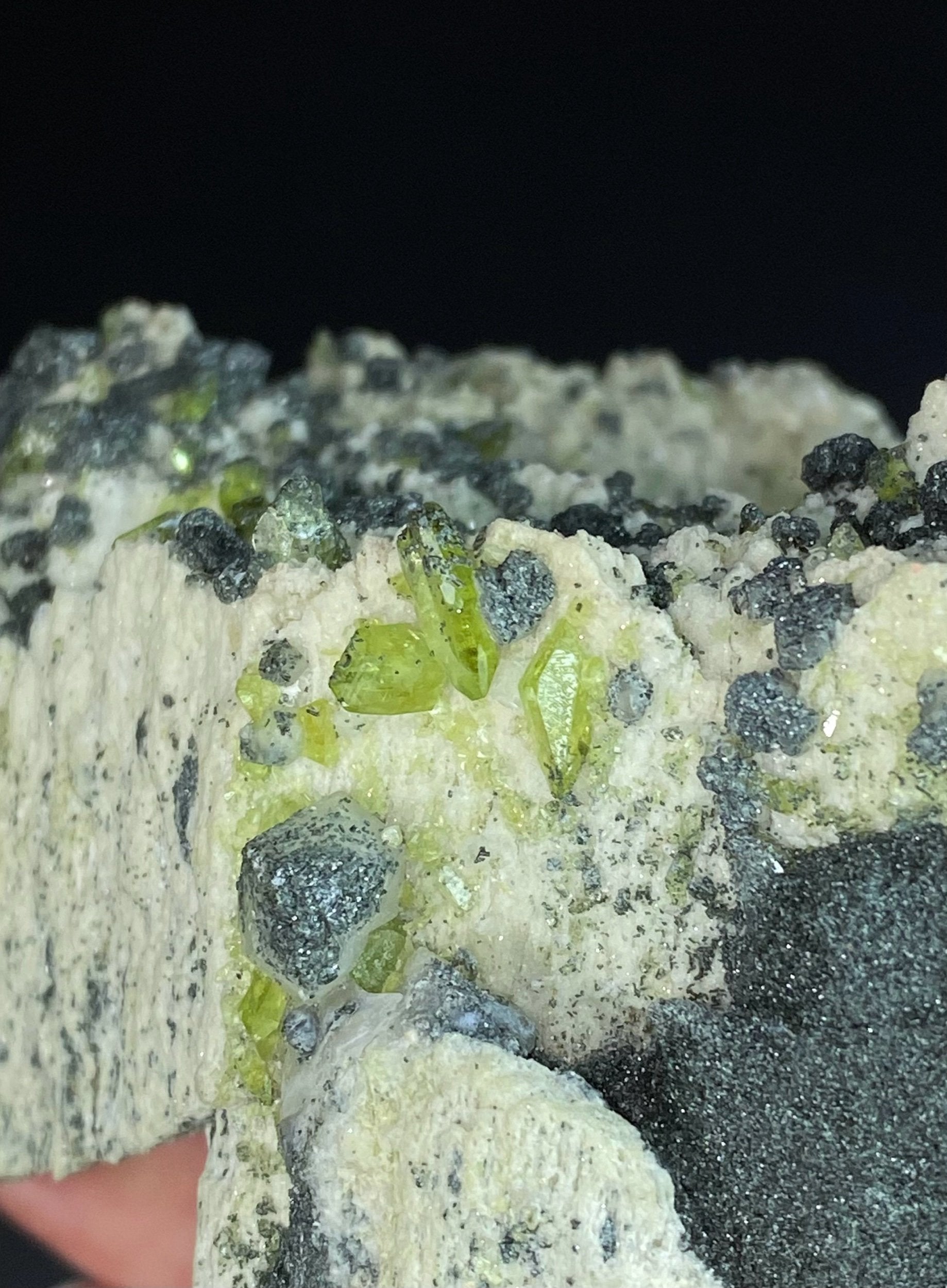 Titanite Sphene Crystals and Colusite on Matrix