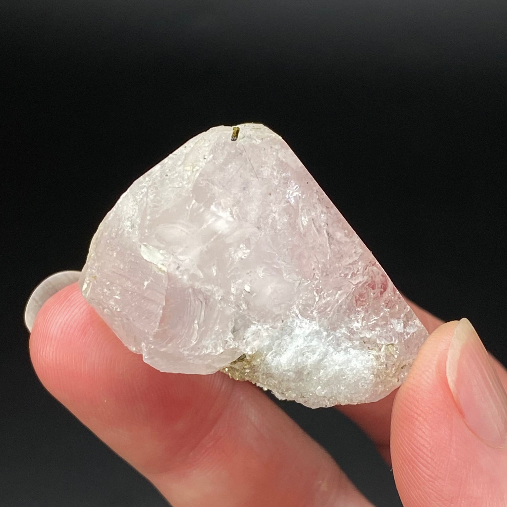 Morganite Crystal with Green Tourmaline & Quartz