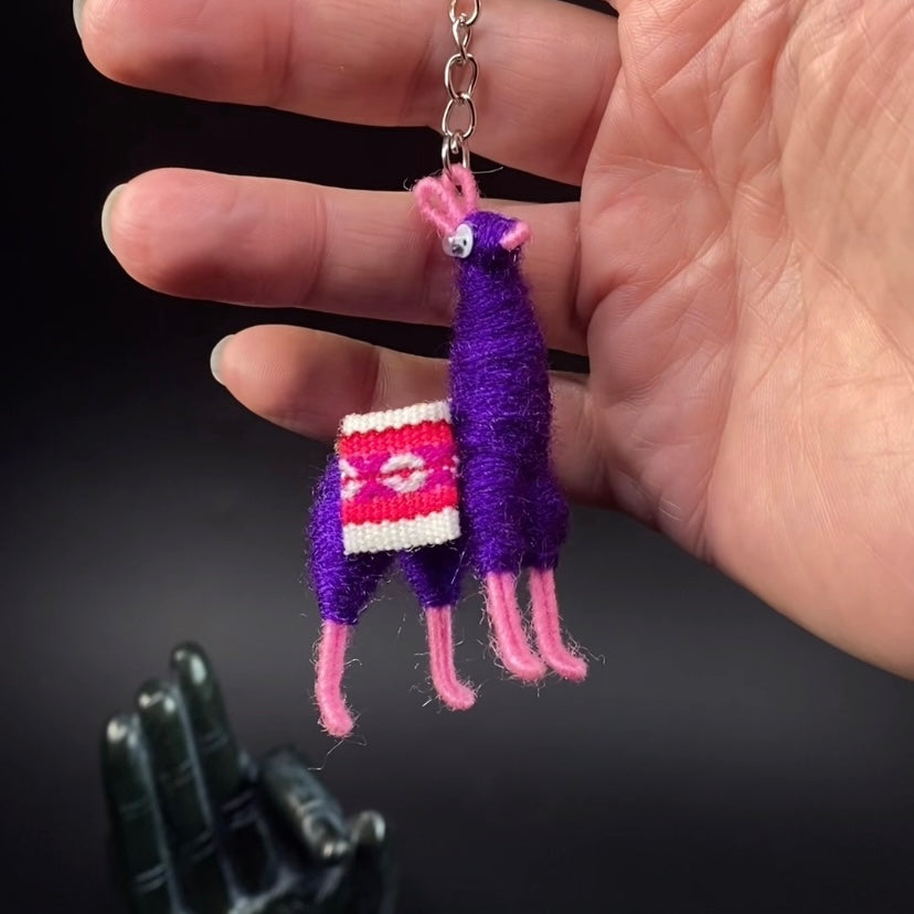 Hand Crafted Alpaca Yarn Llama Alpaca Doll Keychain