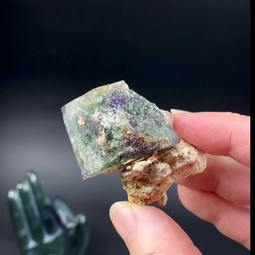 Green and Purple Cubic Fluorite Specimen, Okorusu Mine, Namibia