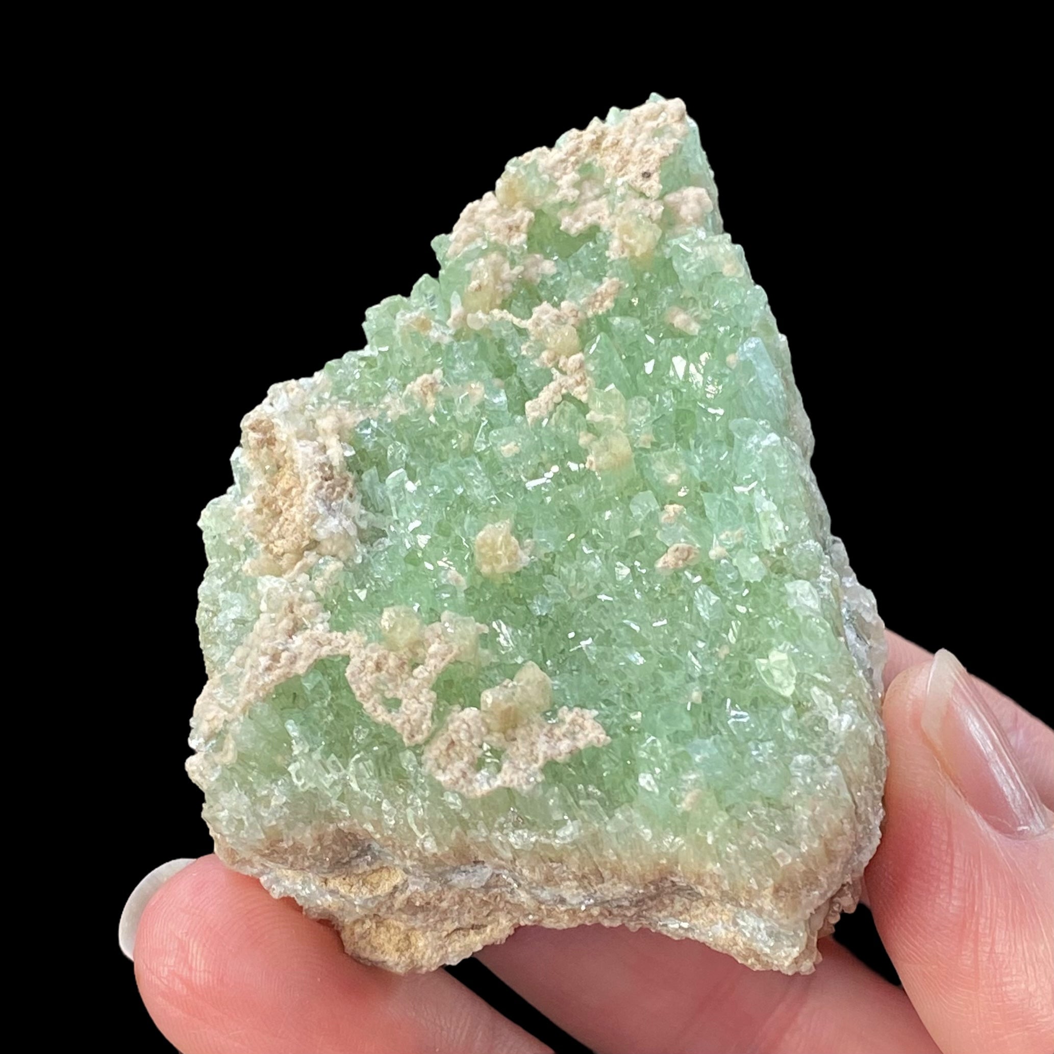 Phosphorescent Green & Brown Radiating Aragonite Cluster