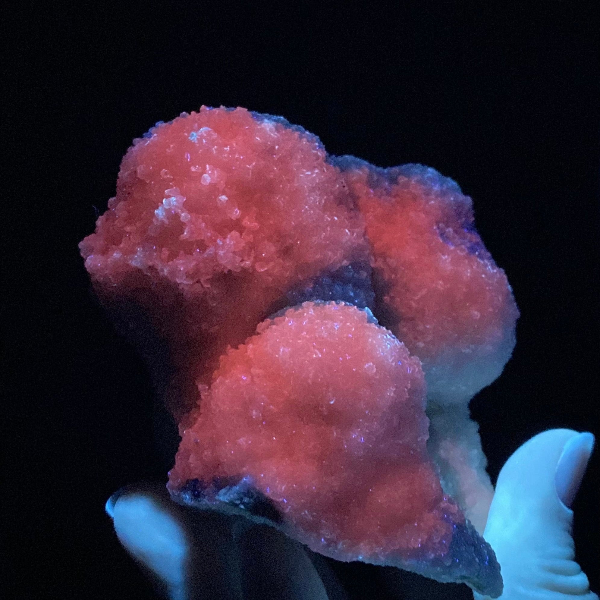 Botryoidal Rhodochrosite, with Mangano Calcite and Pyrite