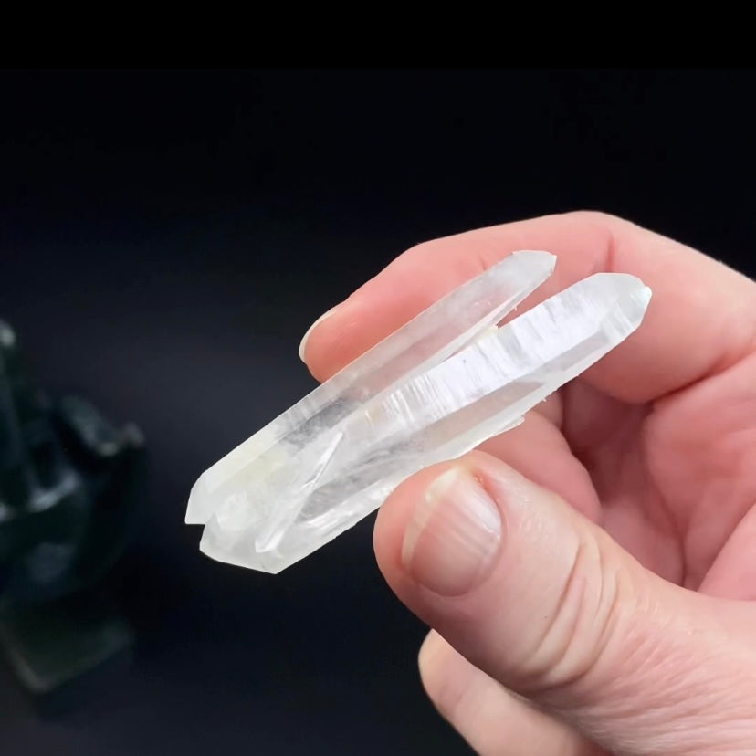 Double Terminated Himalayan Twin Laser Quartz Crystal from Hashupi, Shigar Valley, Pakistan