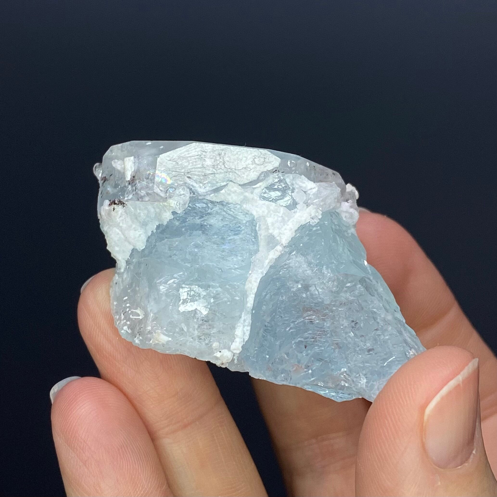 Etched Aquamarine Crystal Cluster