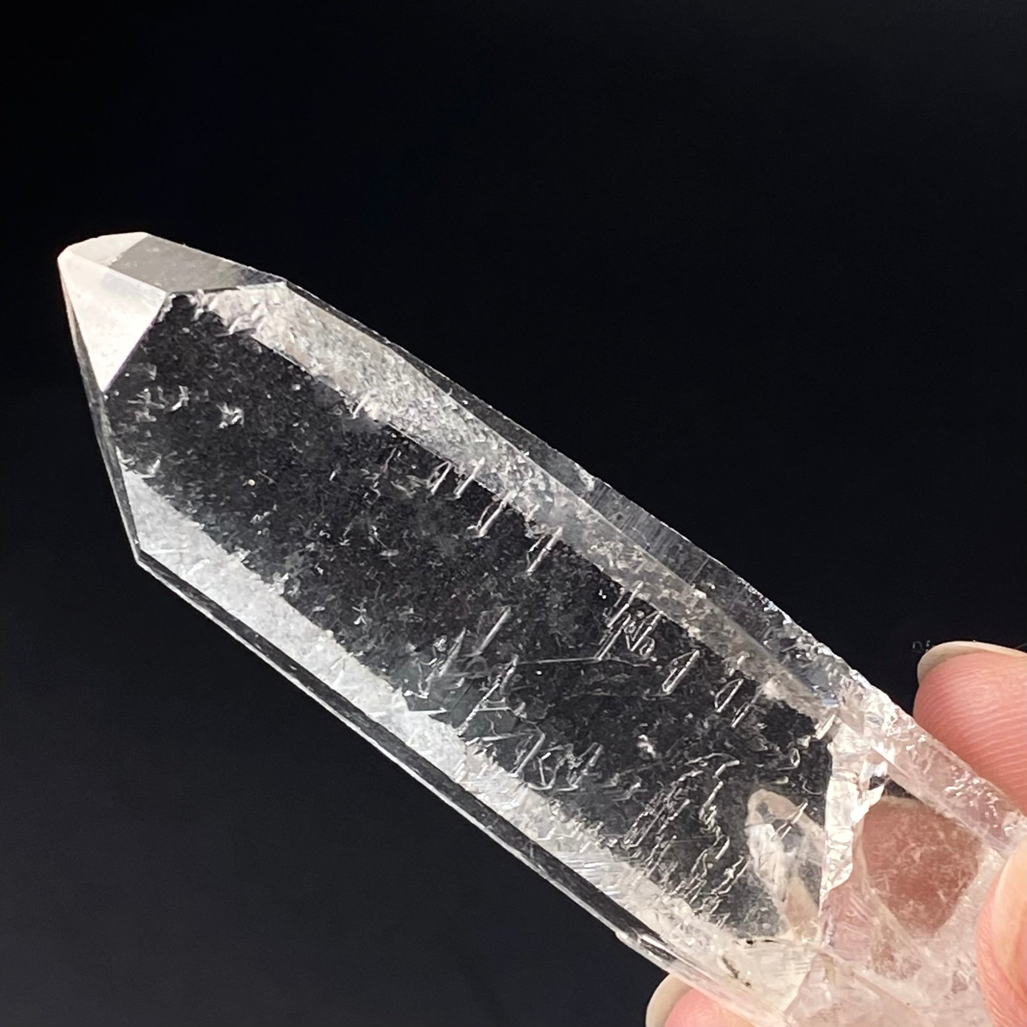 Water Clear Quartz Crystal with Starbrary Markings, Minas Gerais, Brazil