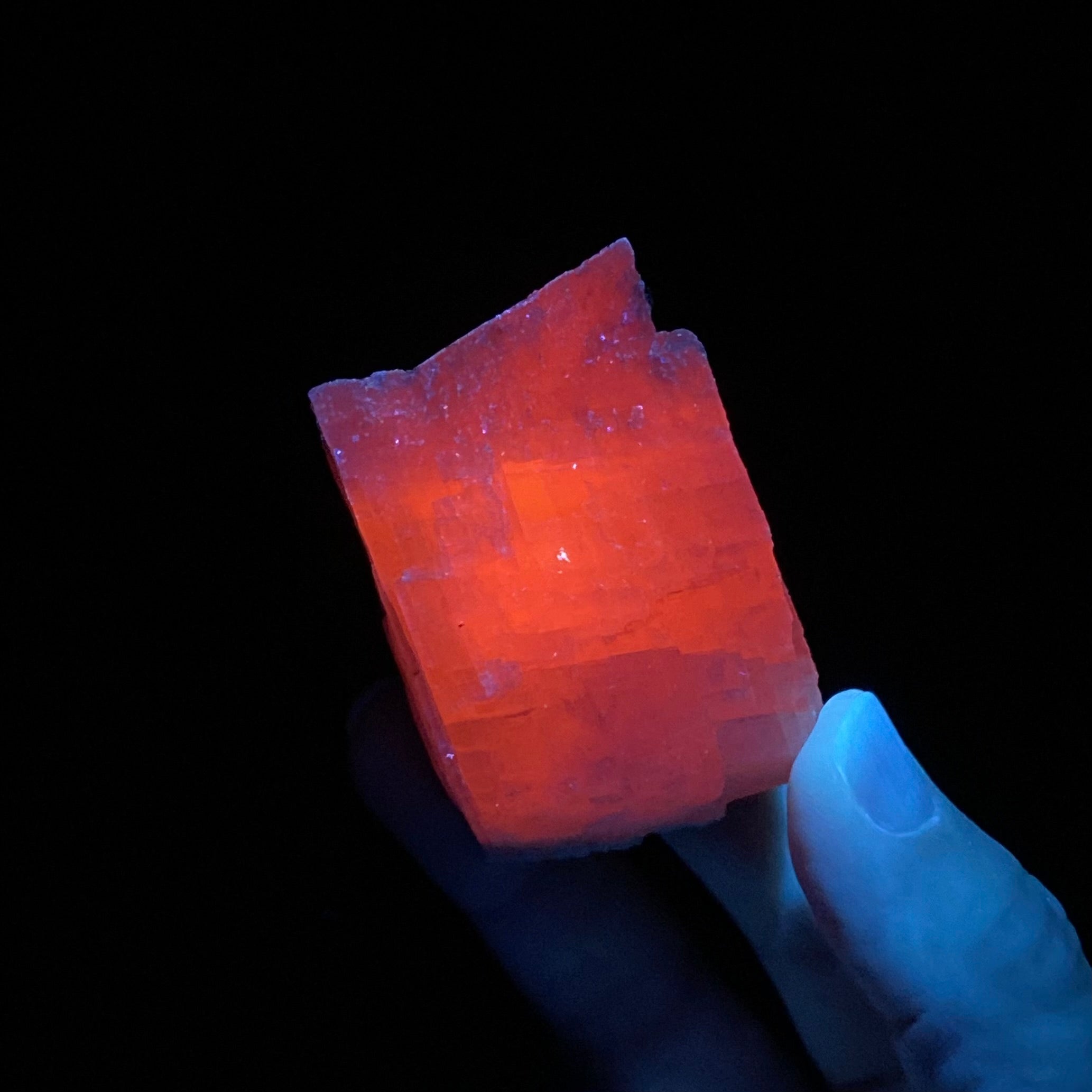 Rhombic Fluorescent Mangano Calcite Specimen from Trepca Mine Complex, Kosovo