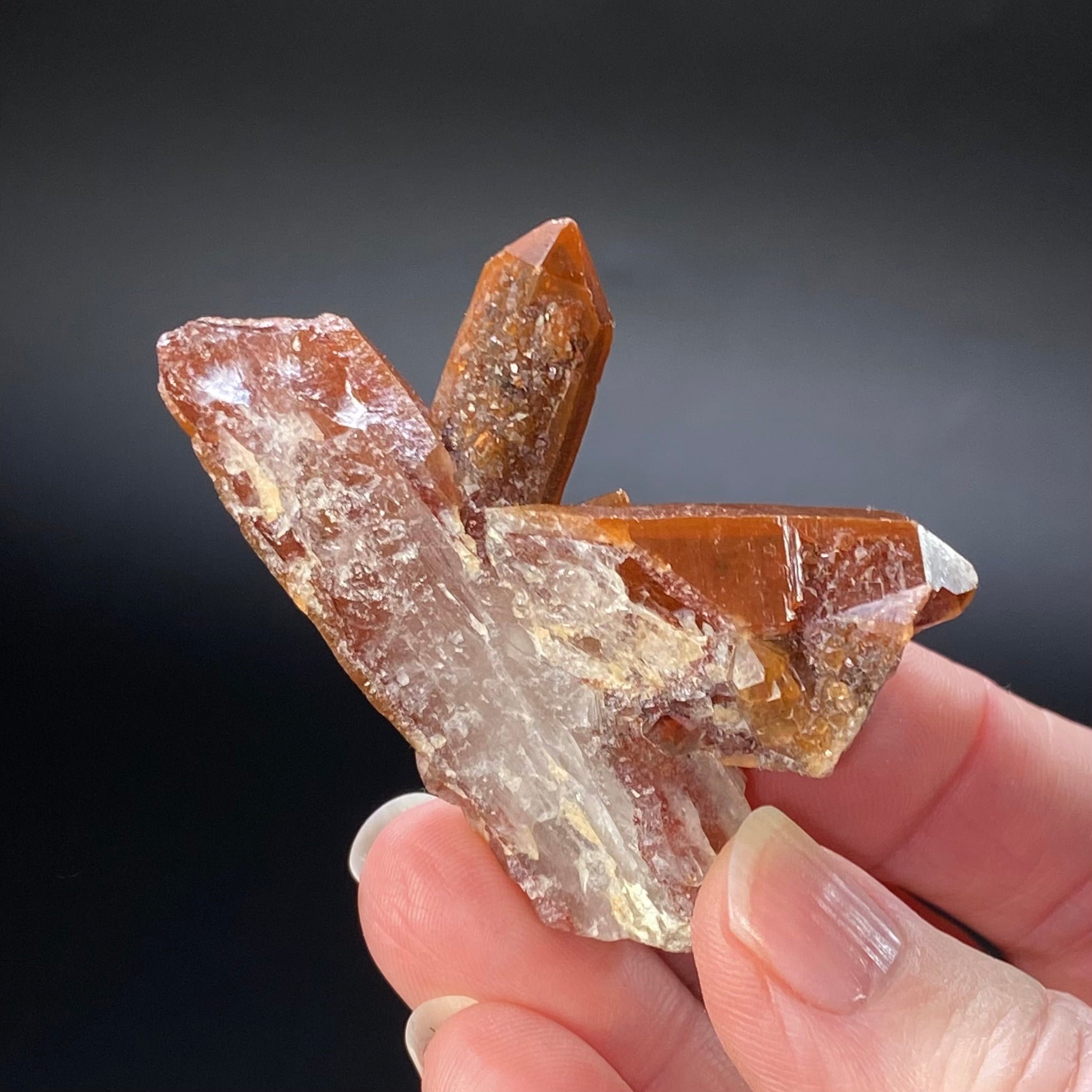 Red Hematite Quartz Crystal Specimen from Tourash, Morocco