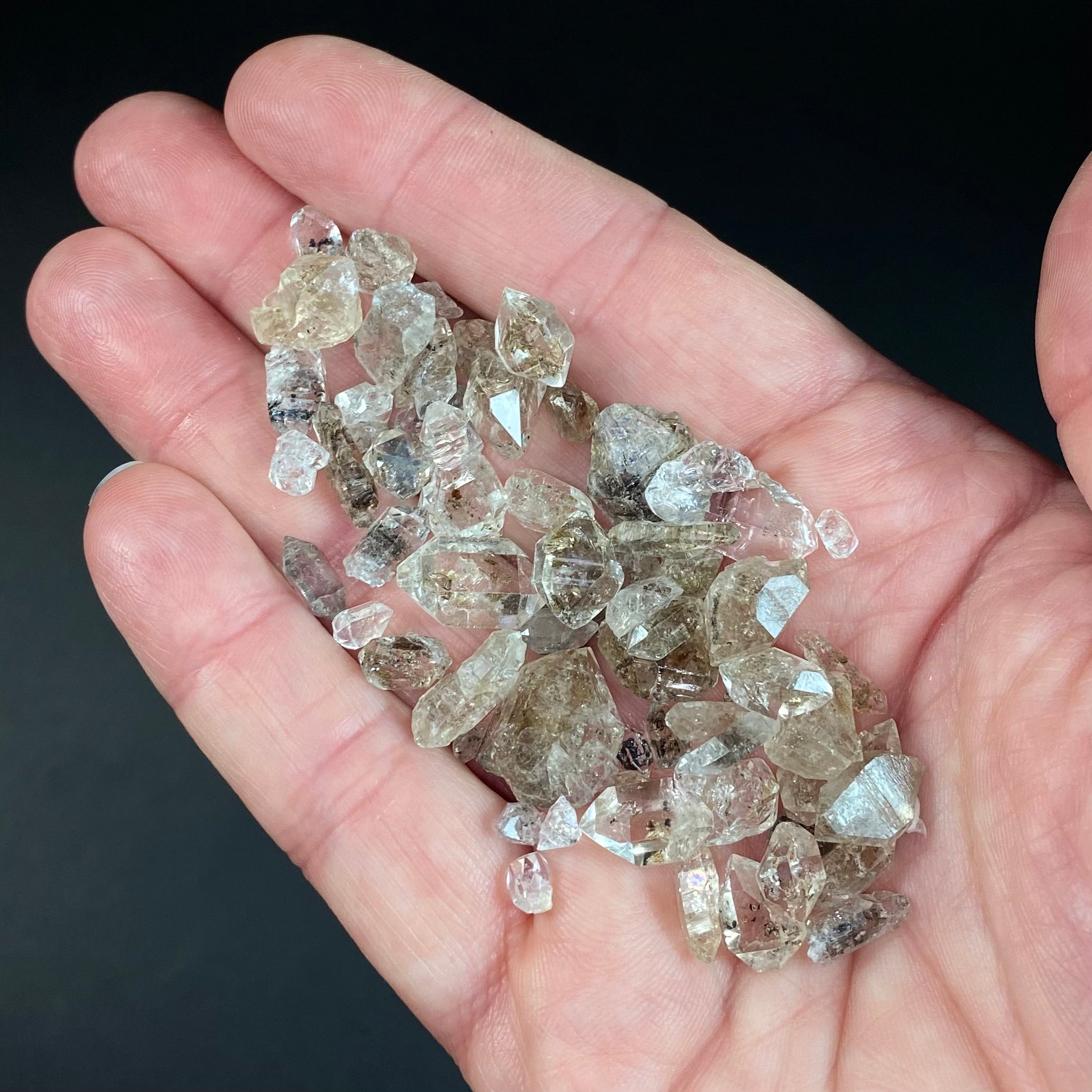 Double Terminated Petroleum Quartz Crystal Lot of 20 Grams Mixed Sizes