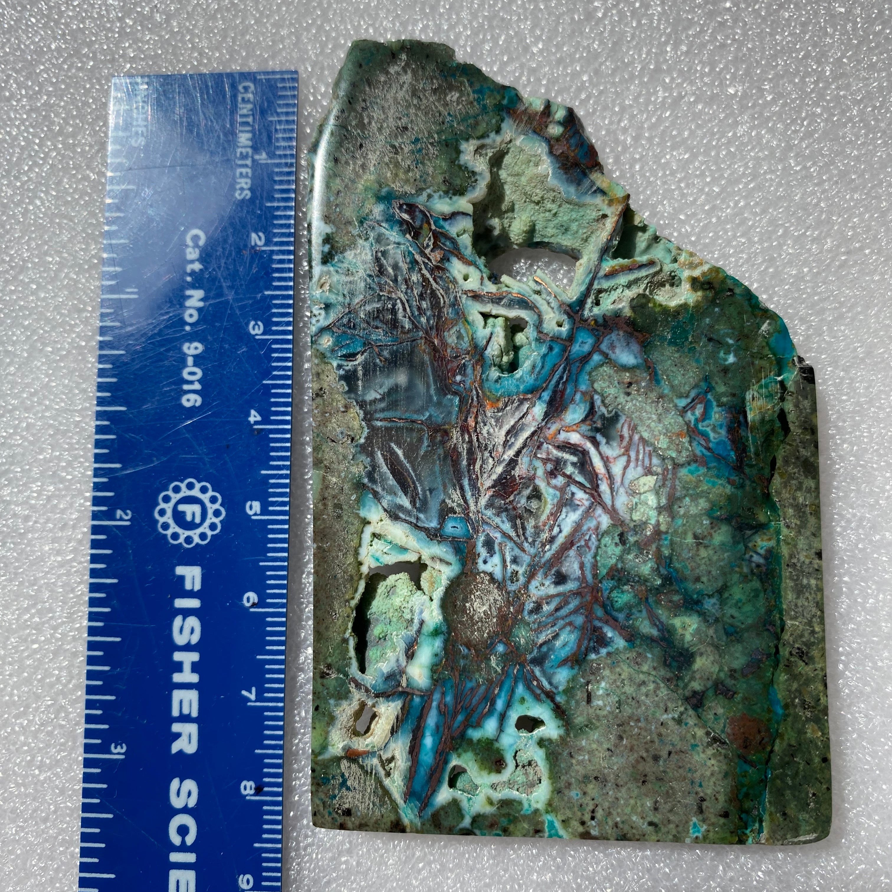 Chrysocolla & Copper Indonesian Copper Web with Matrix Polished Slab