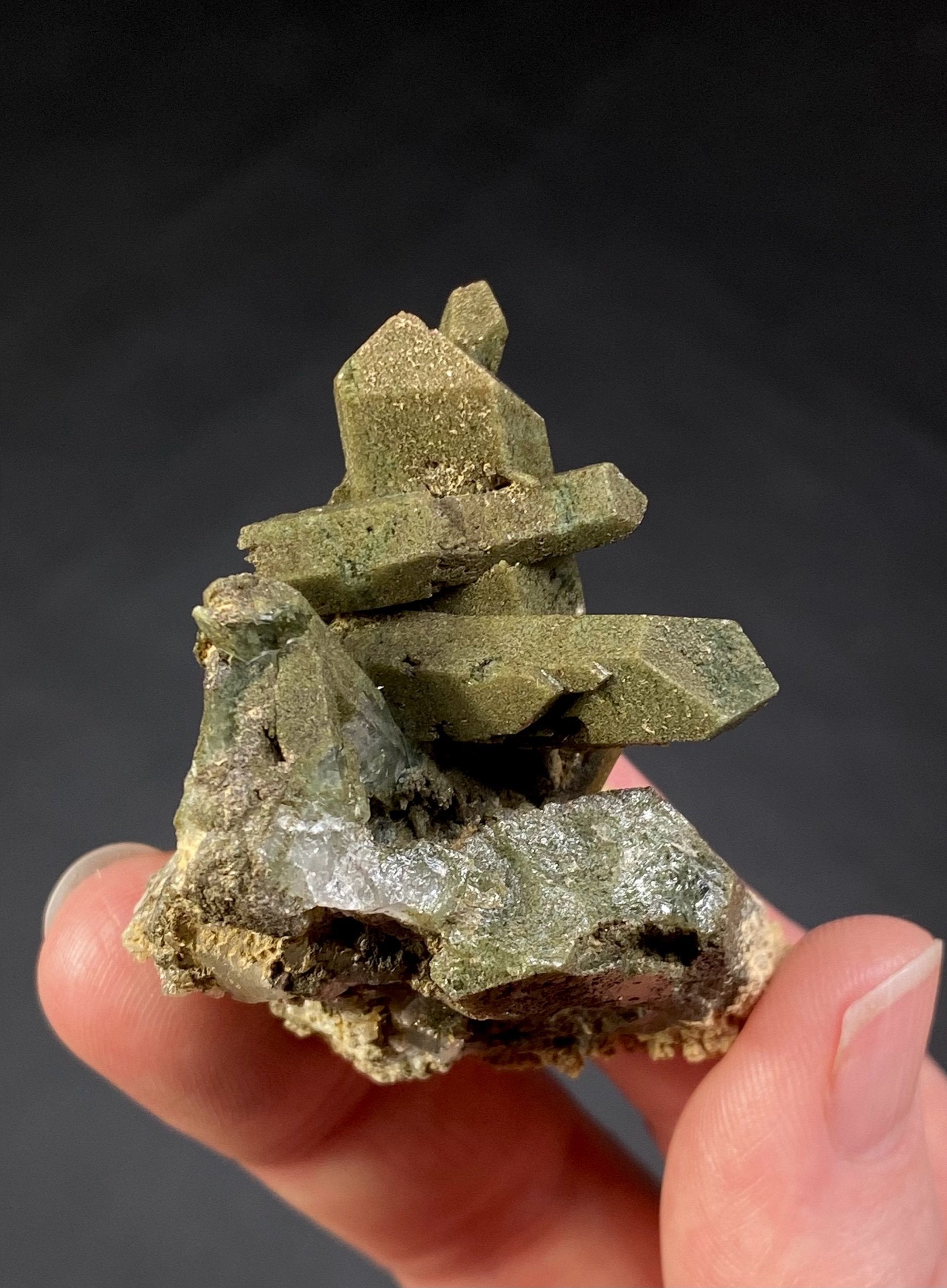 Chlorite Included Quartz Cluster - Garden Quartz / Lodalite