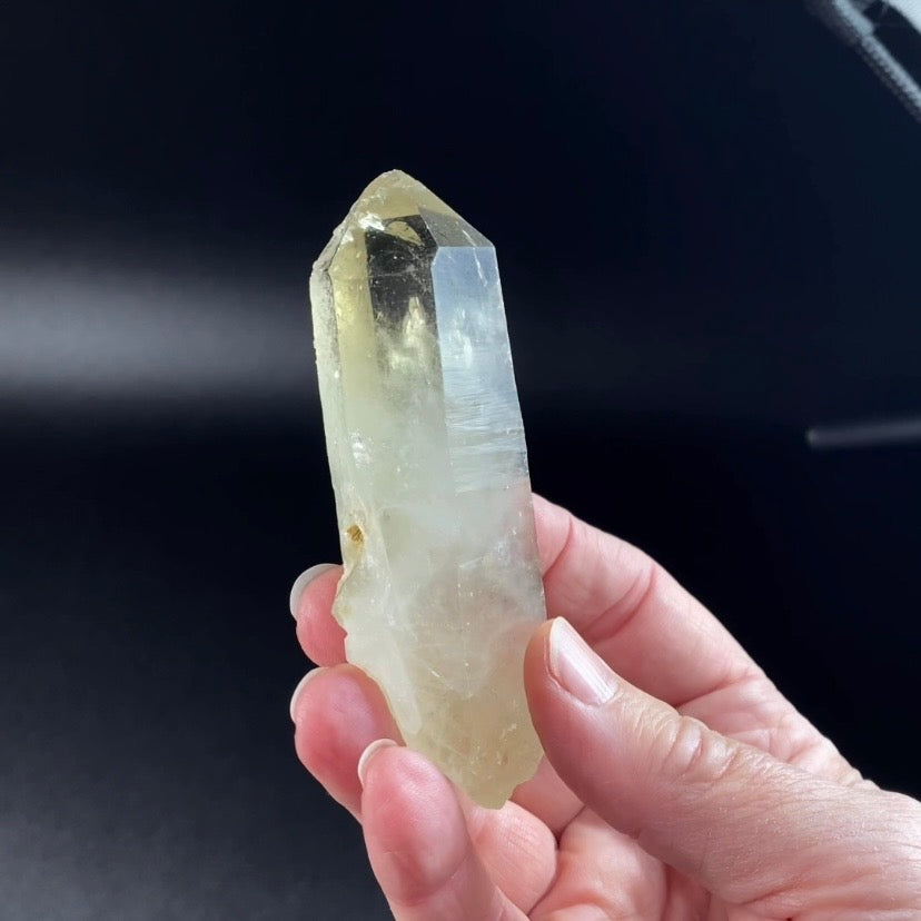 Natural Golden Smoky Citrine Isis Generator Quartz Crystal with Bridge - Penetrator Crystals