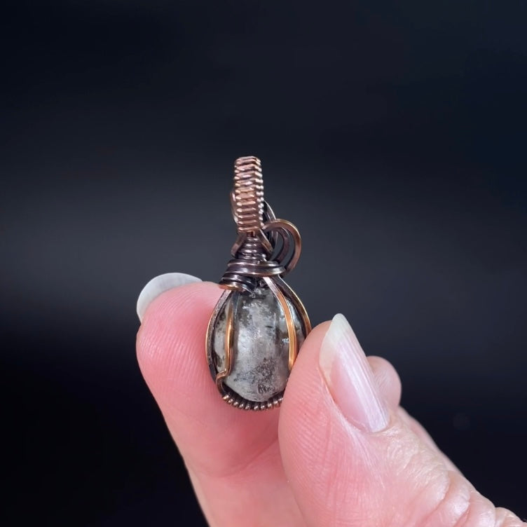 Fossilized 380 Million Year Old Pleurodictyum Coral & Copper Wire Wrapped Pendant