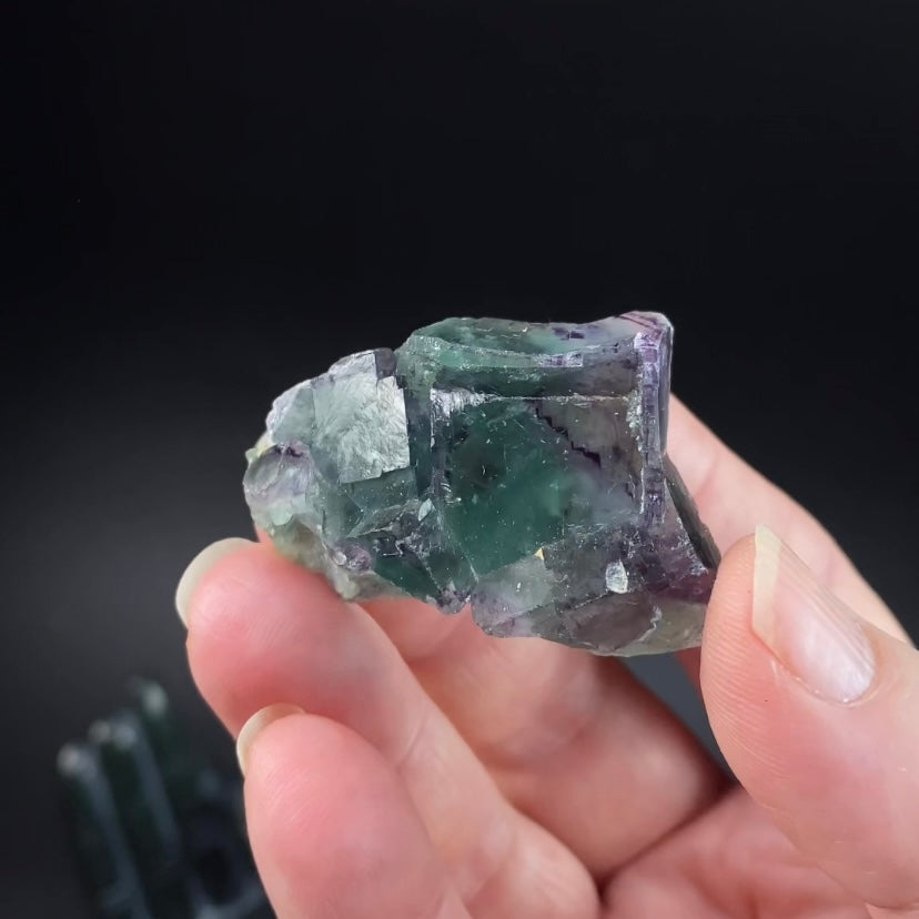 Green and Purple Cubic Fluorite Specimen, Okorusu Mine, Namibia