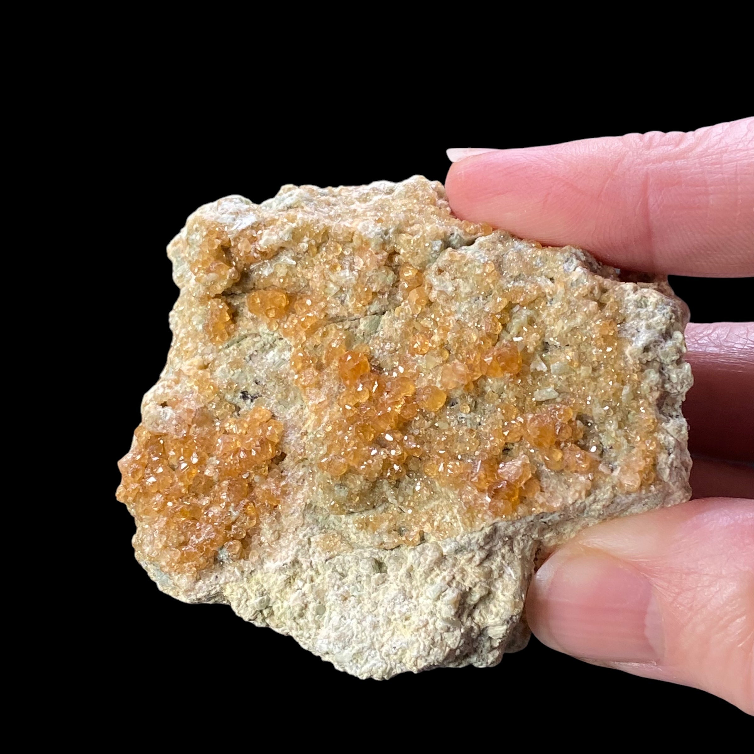 Orange Garnet Crystals on Matrix from Pakistan