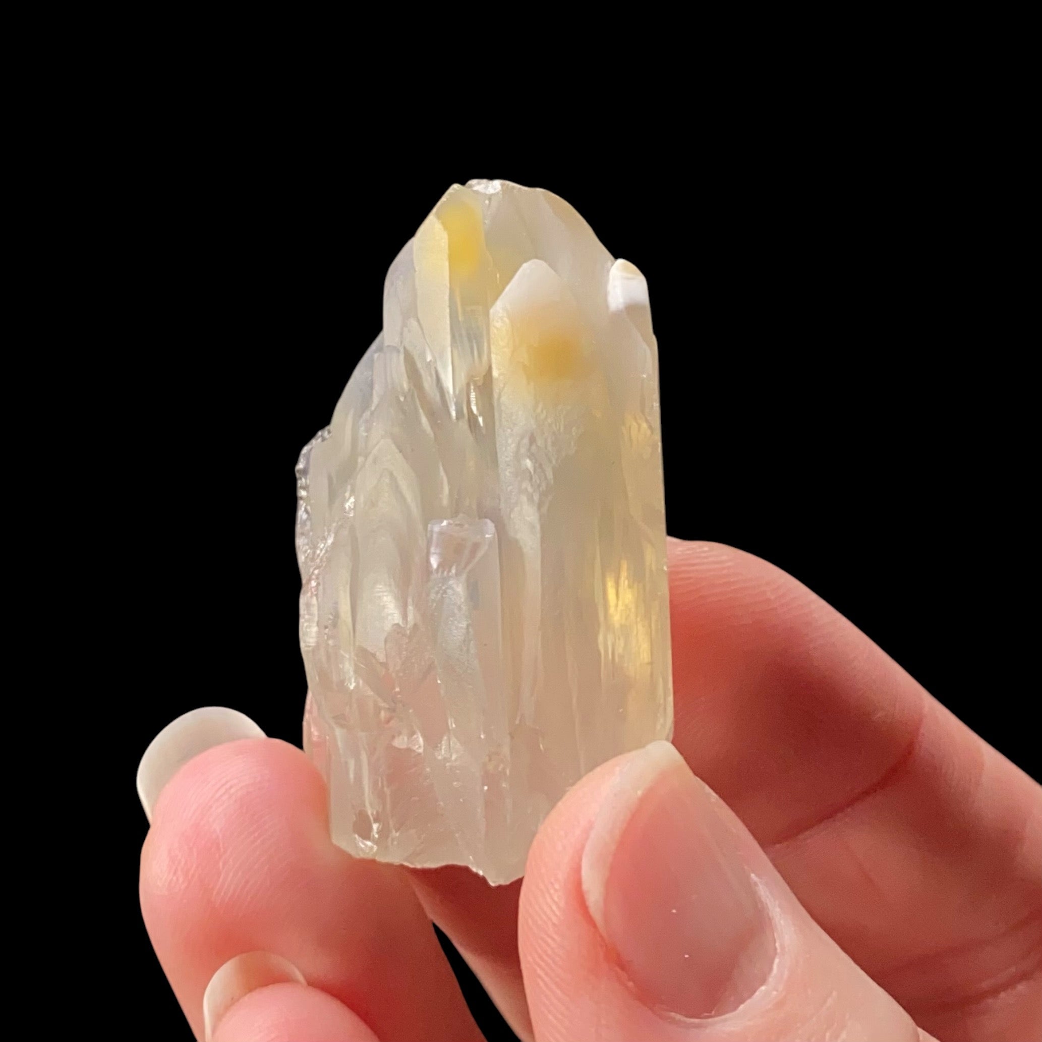 Bone Quartz Crystal Cluster with Halloysite Inclusions from Balochistan, Pakistan