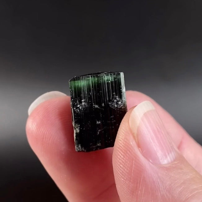 Terminated Bi Color Green Tourmaline Crystal from Shigar Valley, Pakistan