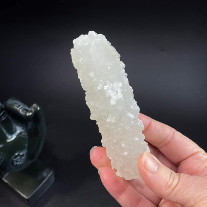 Natural Clear Druzy Apophyllite Stalactite | High Vibration Crystal Specimen