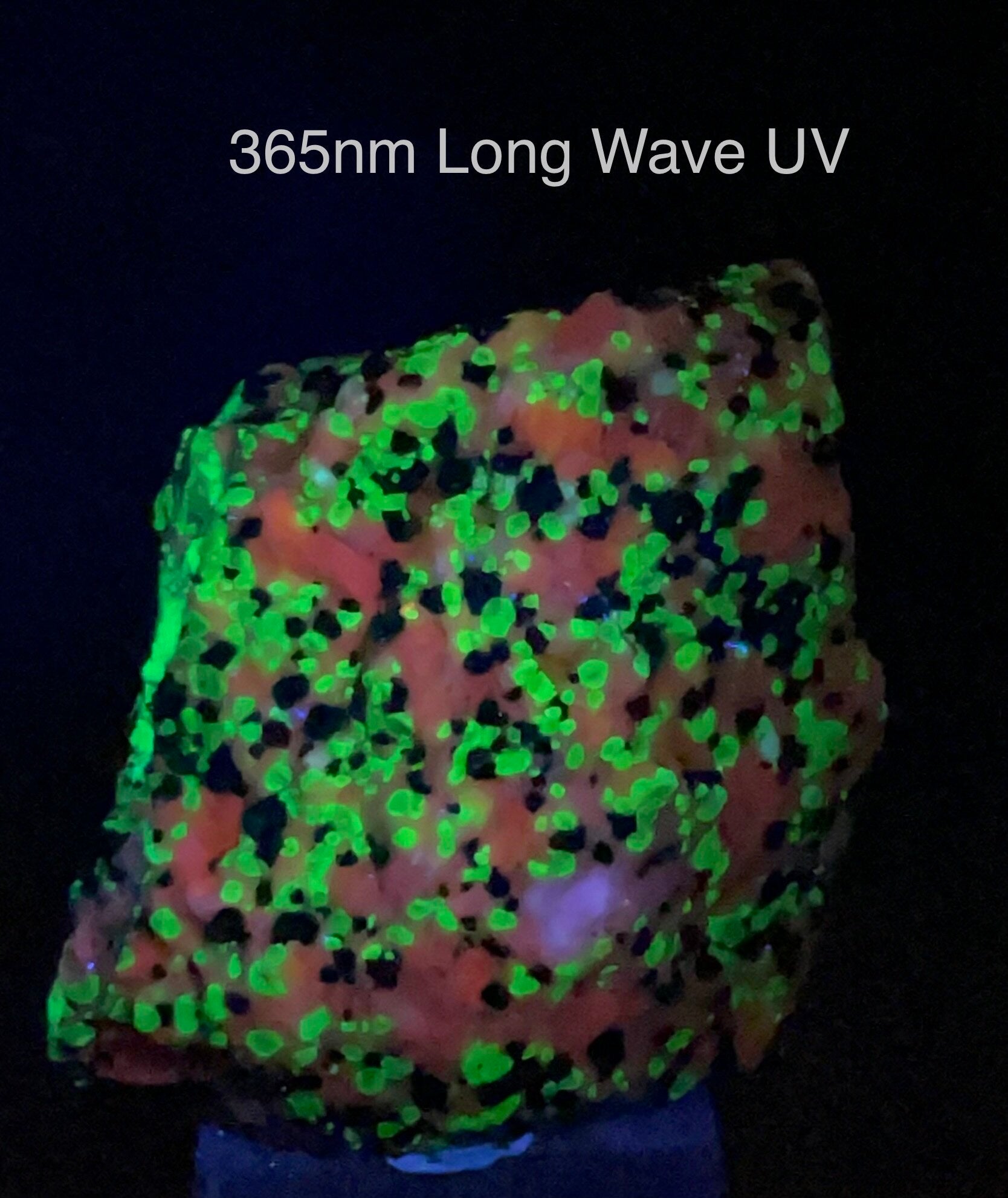 ONE (1) Willemite, Calcite & Franklinite Specimen - Fluorescent  - TWO SIZES AVAILABLE - Brief red Phosphoresence